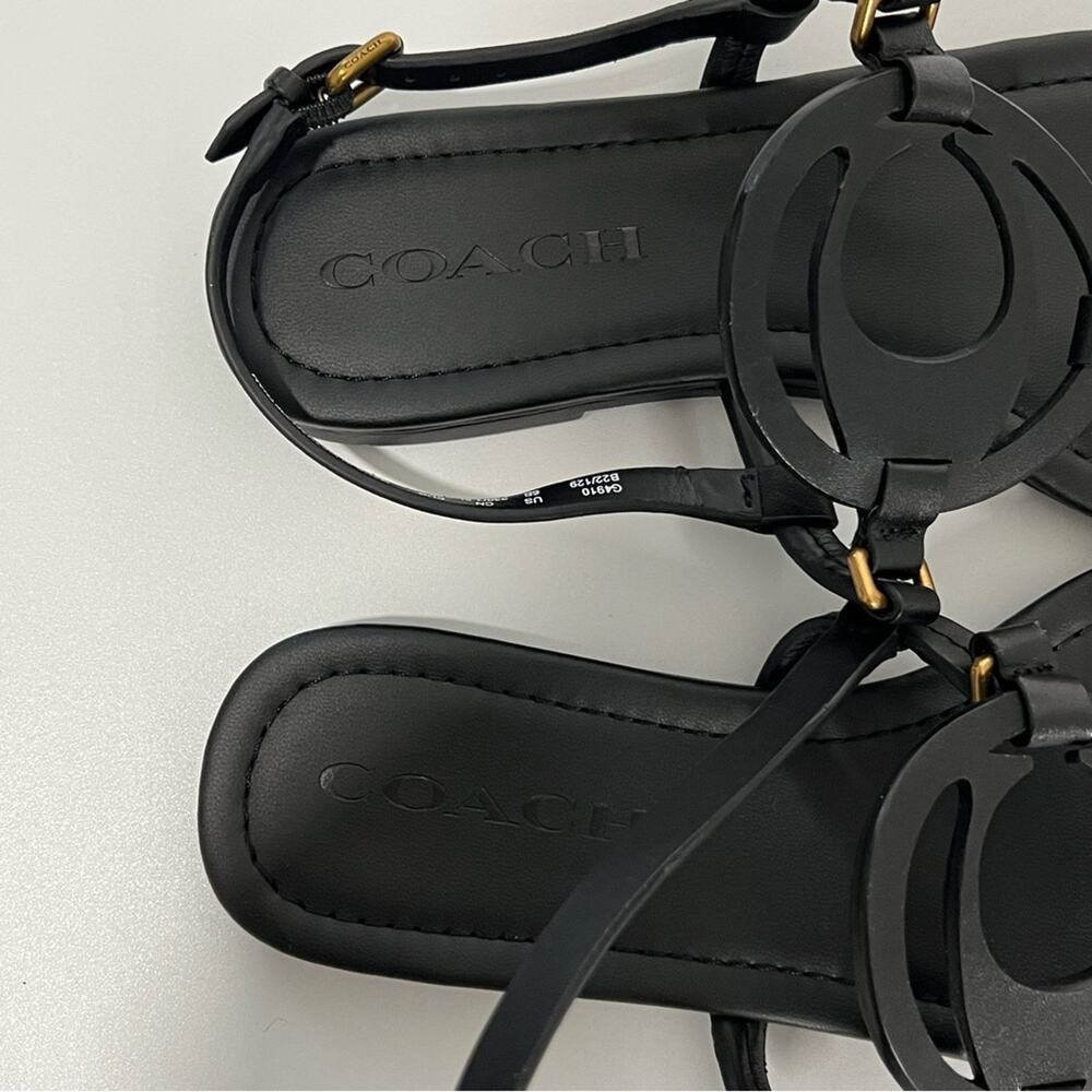 Coach Jeri Logo Leather Sandals | Designer Slide Sandals | Size 6 | NEW - Picture 5 of 9